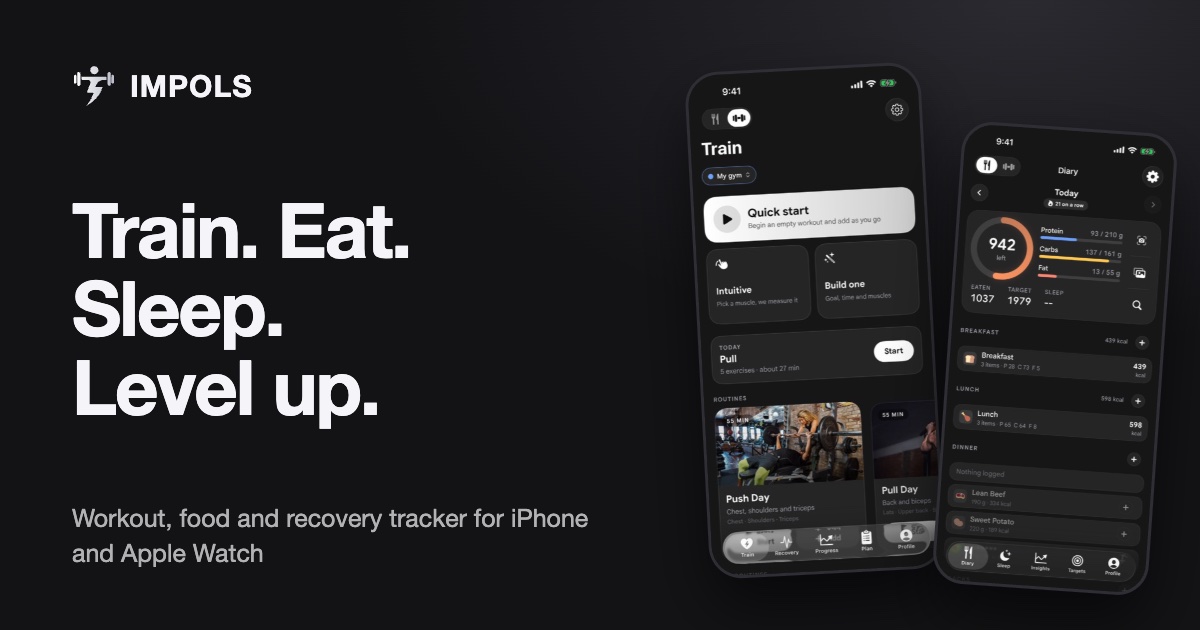 IMPOLS - workouts and nutrition in one app (iPhone + Android)