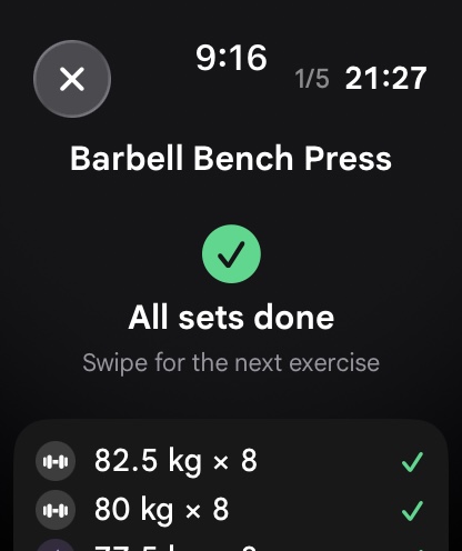 IMPOLS summary on Apple Watch